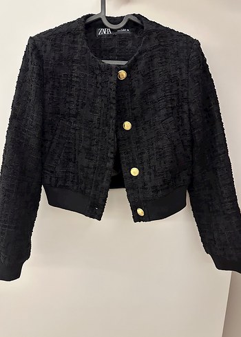 Zara Siyah Mini Düğmeli Ceket
