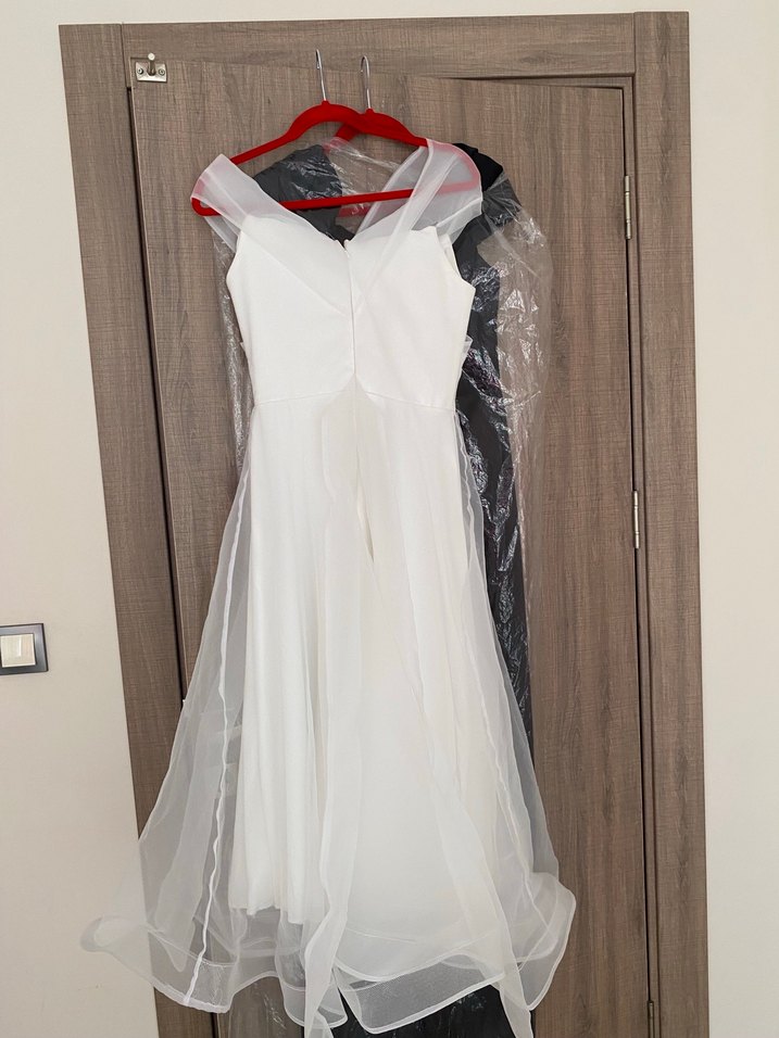 Beyaz Midi A Kesim Nikah Elbisesi - Görsel 2