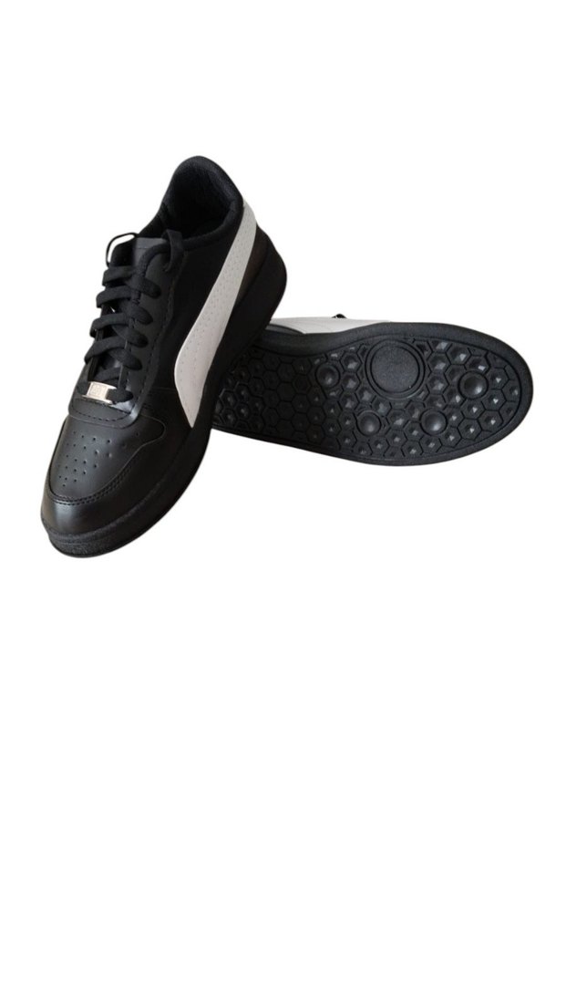 Siyah Beyaz  Erkek Spor Ayakkabı - Görsel 2