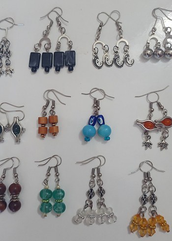 Diğer Renkli Boncuklu Bohem Kadın Küpeler