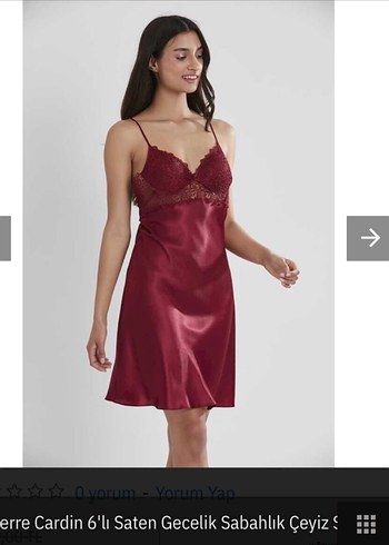 s Beden Pierre Cardin Bordo Saten Uzun Kollu Sabahlık