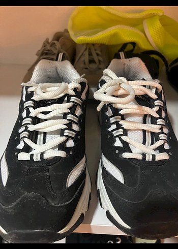36,5 Beden Skechers Beyaz Siyah Platform Spor Ayakkabı