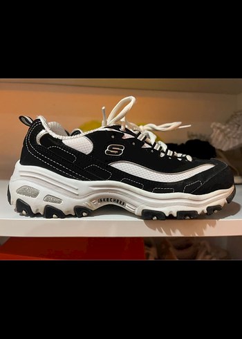 Skechers Beyaz Siyah Platform Spor Ayakkabı