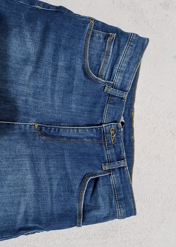 Lacivert Kadın Mini Denim Şort - Görsel 2