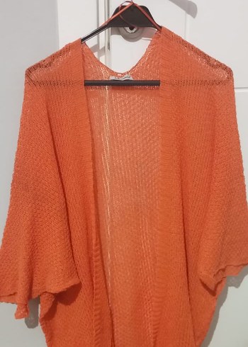 Turuncu Örgü Kadın Hırka - Görsel 2