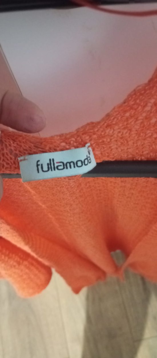 Turuncu Örgü Kadın Hırka - Görsel 3