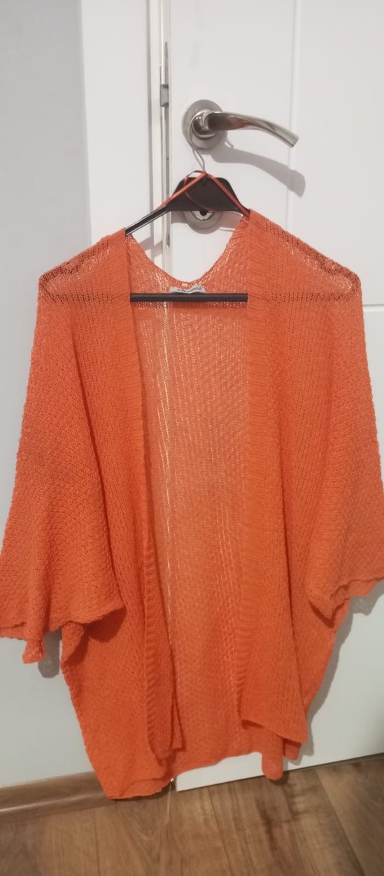 Turuncu Örgü Kadın Hırka - Görsel 2