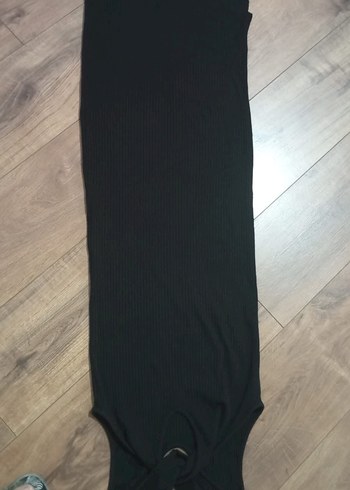 Siyah Yüksek Yakalı Uzun Elbise - Görsel 2