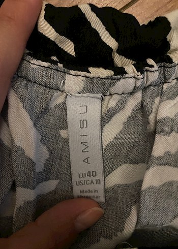 Zebra Desenli Siyah Mini Tulum - Görsel 5