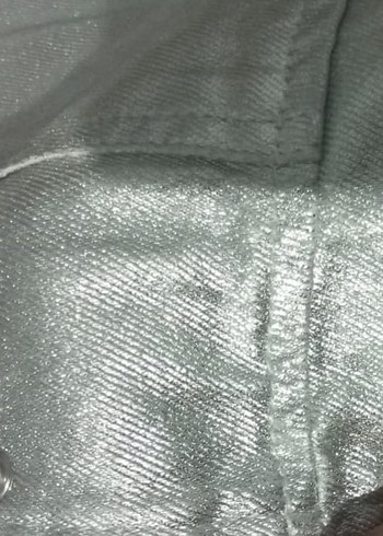 Gri Metalik Mini Kadın Ceket Düğmeli - Görsel 6