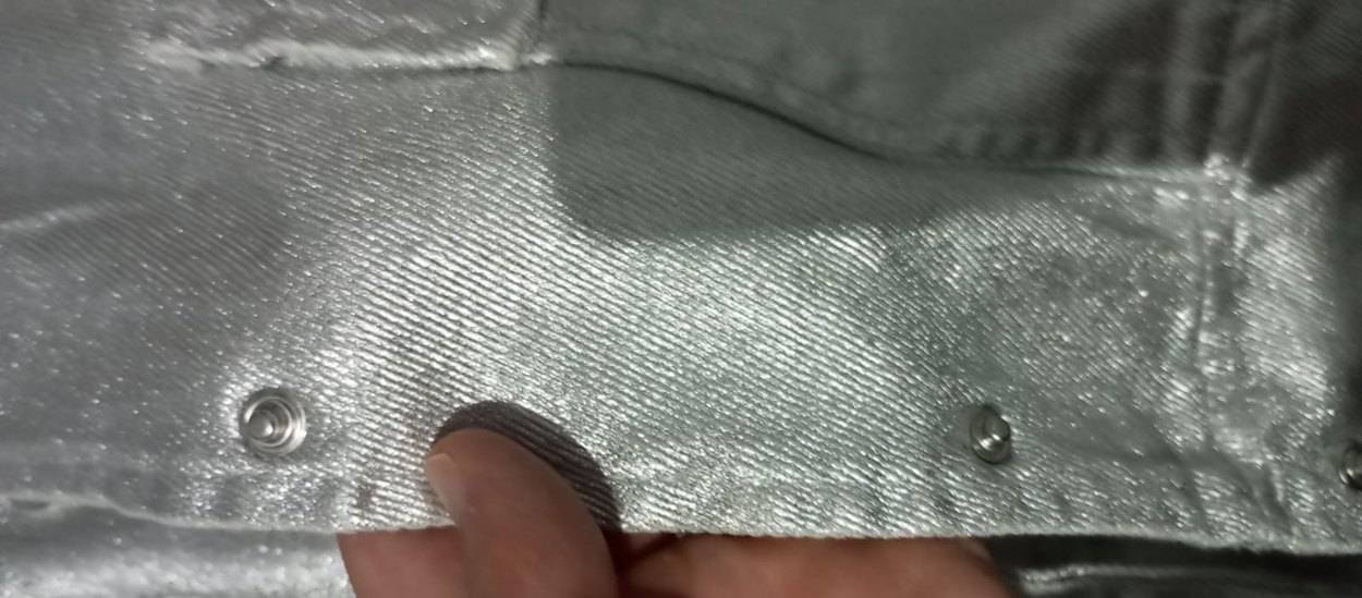 Gri Metalik Mini Kadın Ceket Düğmeli - Görsel 5