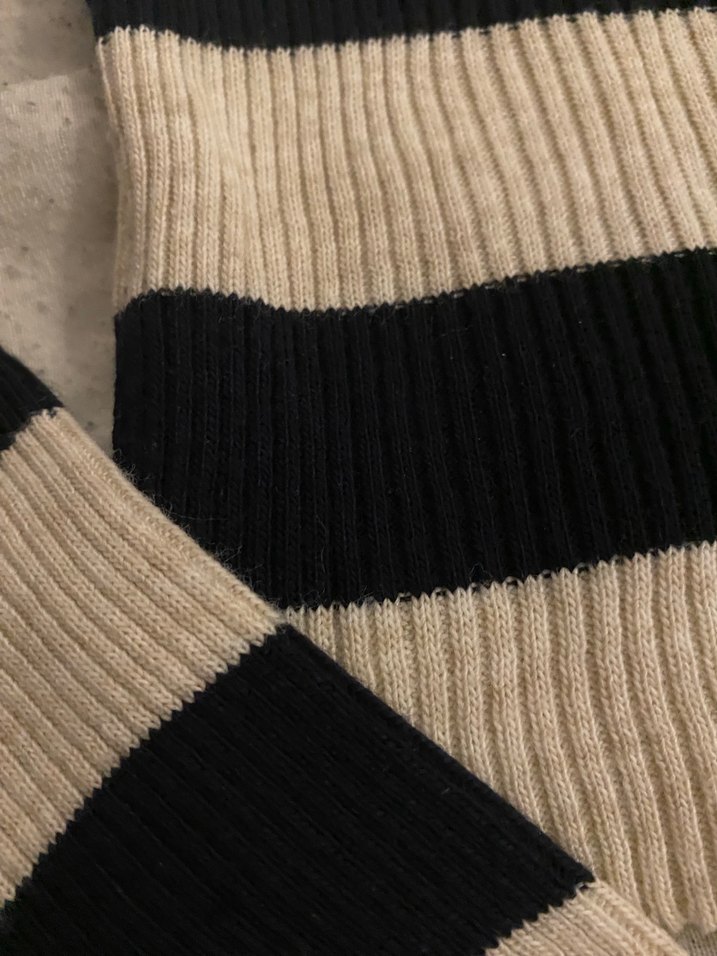 Uzun Kollu Çizgili Triko Kadın Kazak - Görsel 3