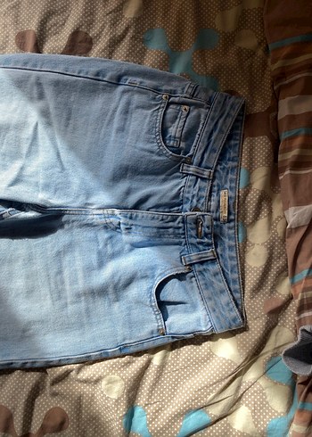 Pastel Mavi Normal Boy Rahat Kesim Kadın Kot Pantolon - Görsel 2