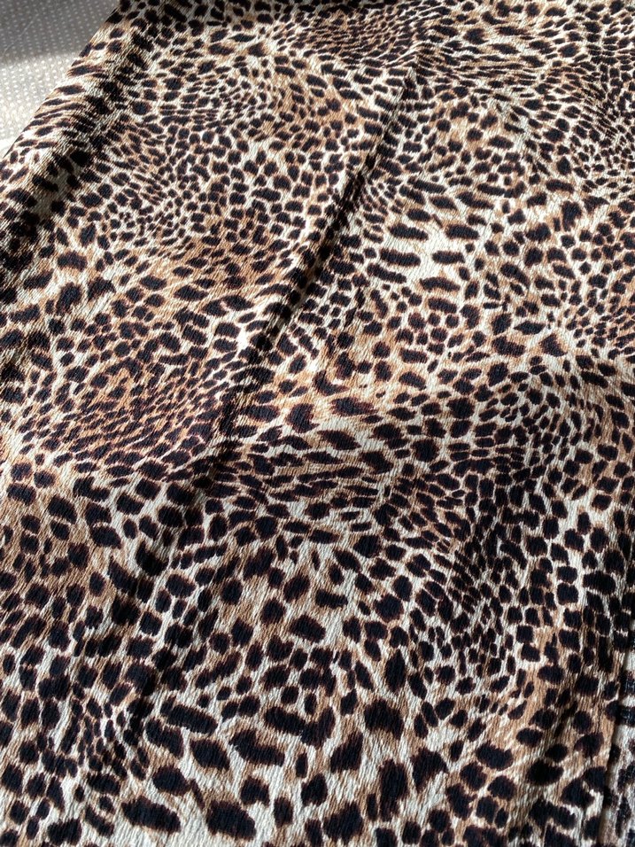 Kahverengi Leopar Desenli Uzun Etek - Görsel 2