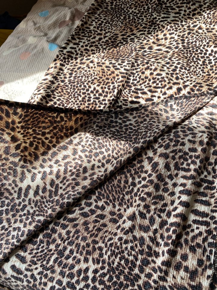 Kahverengi Leopar Desenli Uzun Etek - Görsel 3