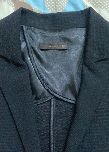 Siyah Kadın Midi Boy Düğmeli Blazer - Görsel 3