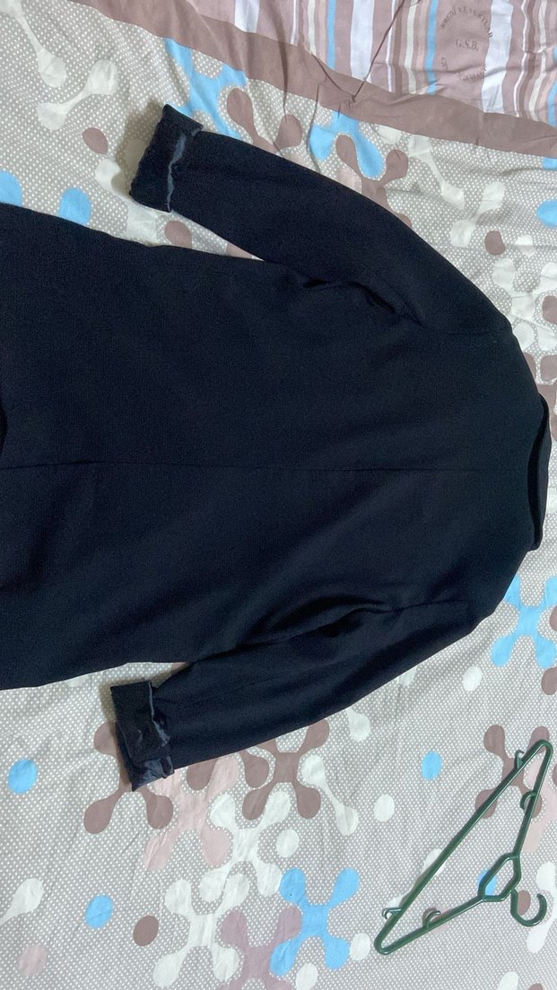 Siyah Kadın Midi Boy Düğmeli Blazer - Görsel 2