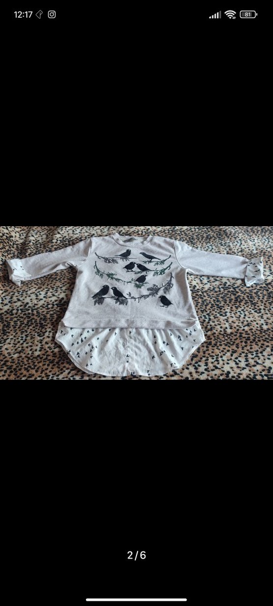 Gri Baskılı Yarım Kollu, Rahat Kesim - Görsel 2