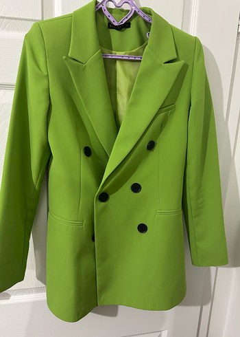 Yeşil Düğmeli Kadın Blazer Ceket - Görsel 3