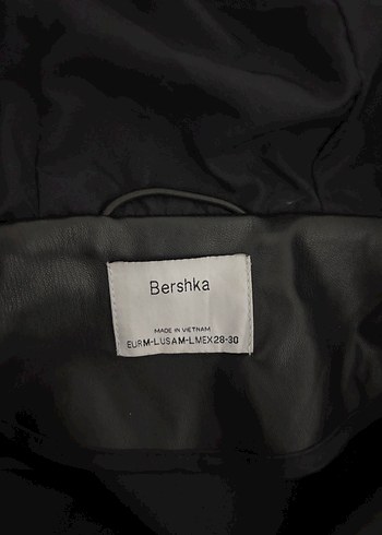 Bershka Siyah Deri Fermuarlı Kadın Ceket - Görsel 4