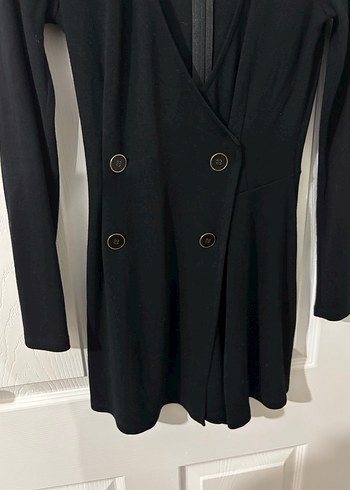 Hm, Düğmeli Siyah Kadın Tulum - Görsel 2