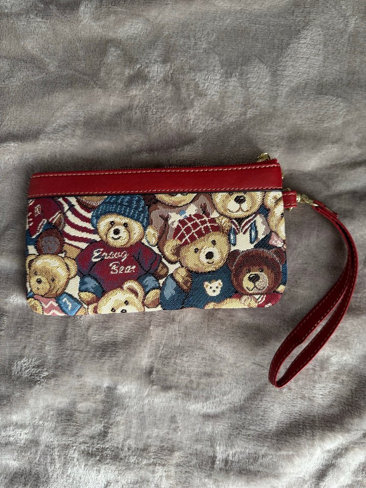 Ayıcık desenli bilek çantası / cüzdan - Görsel 2