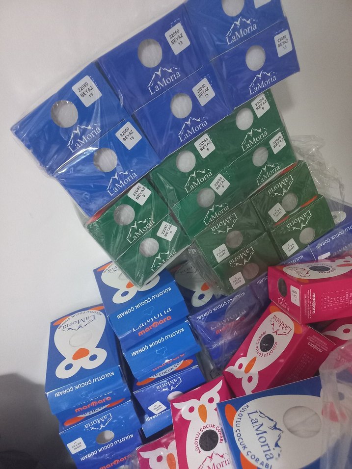 LaMoria Kulotlu Çocuk Çorabı Beyaz siyah gri - Görsel 3