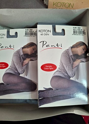 Pamuklu Gri Baskılı Midi Kadın Tayt - Görsel 8