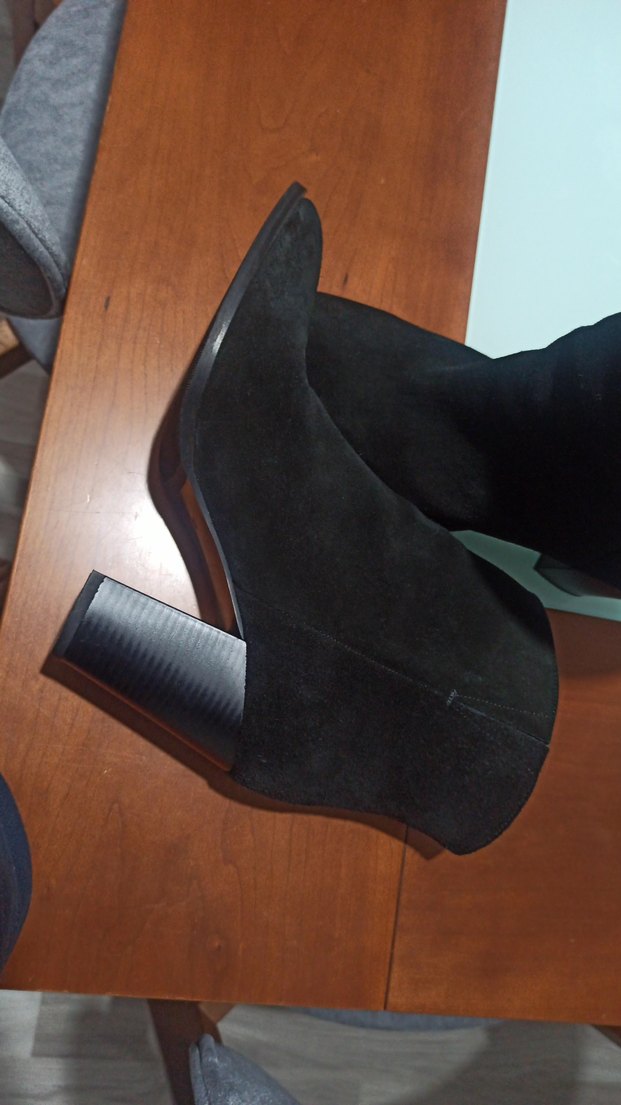 Siyah Süet Kadın Topuklu Bot - Görsel 2