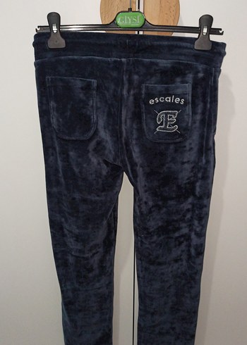 Lacivert  kadife Süet Kadın Rahat Kesim Eşofman - Görsel 3