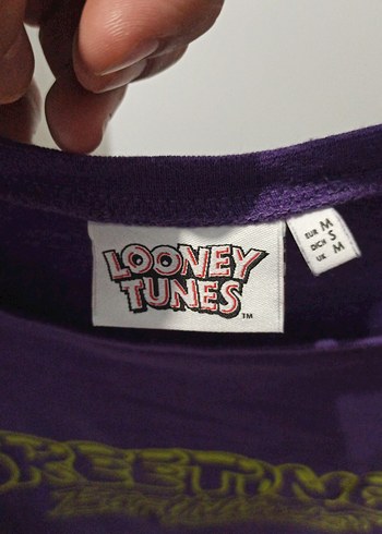 Mor Baskılı Kısa Kollu Kadın Tişört - Görsel 3