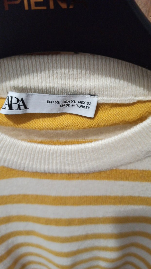 Sarı Çizgili Uzun Kollu Kadın Kazak - Görsel 3