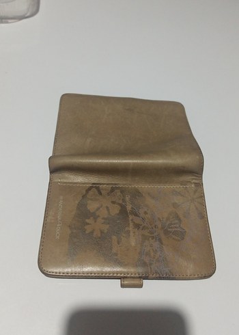 Bohem Tarzı Bej Kadın Deri Cüzdan - Görsel 5