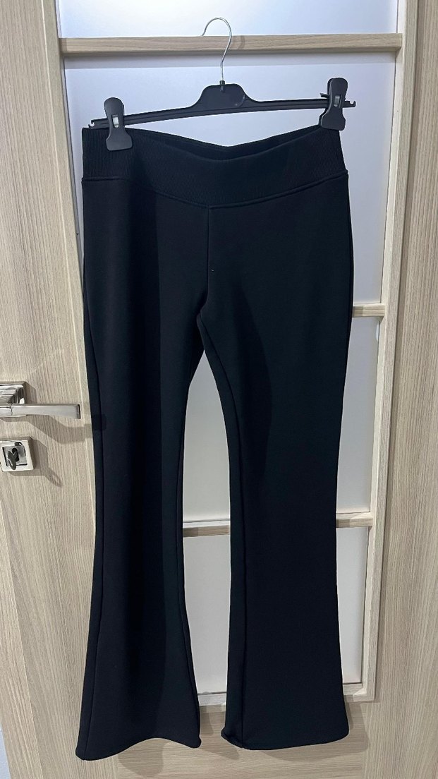 Siyah Kadın Midi İspanyol Paça Pantolon - Görsel 2