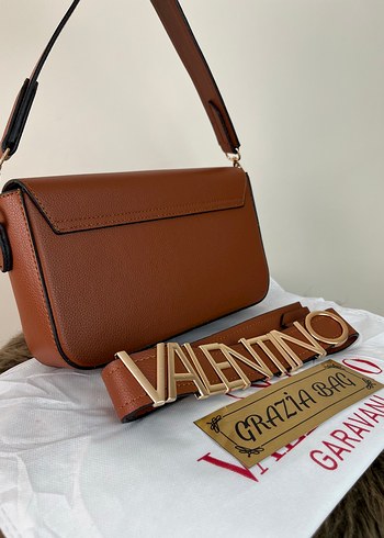  Beden kahverengi Renk Valentino Kahverengi Deri Kadın Çanta
