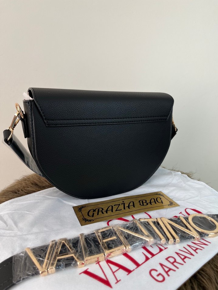 Valentino Siyah Deri Kemerli Kadın Çanta - Görsel 4