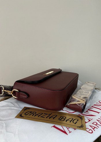 Bordo Deri Kadın Omuz Çantası - Görsel 2