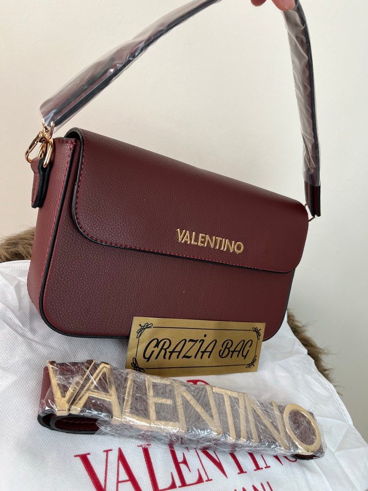 Bordo Deri Kadın Omuz Çantası - Görsel 3