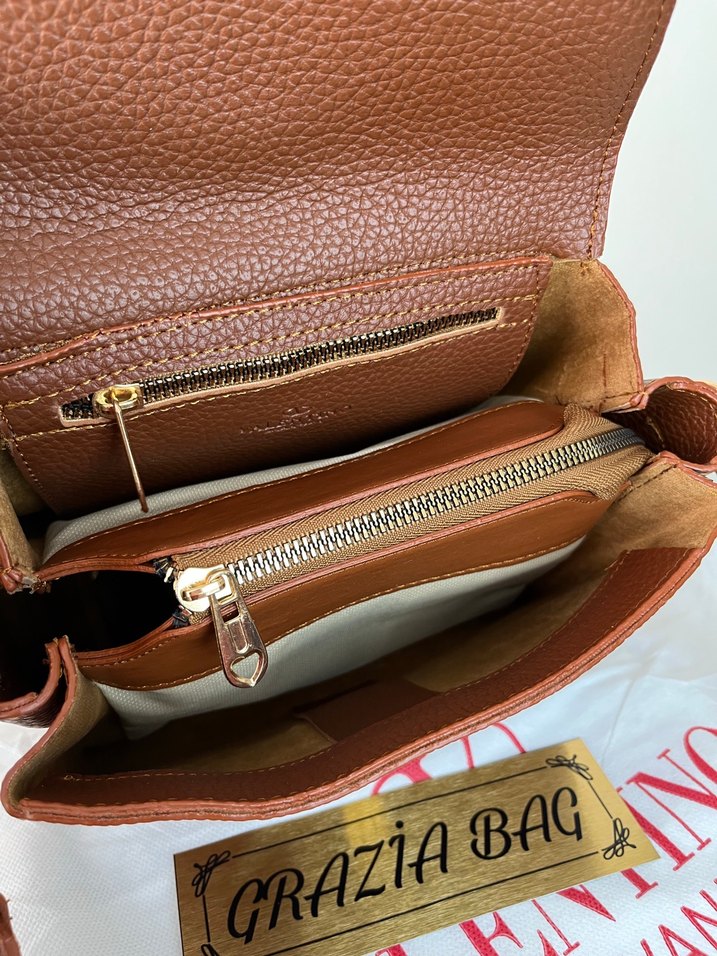 Kahverengi Deri Kadın Omuz Çantası - Görsel 4