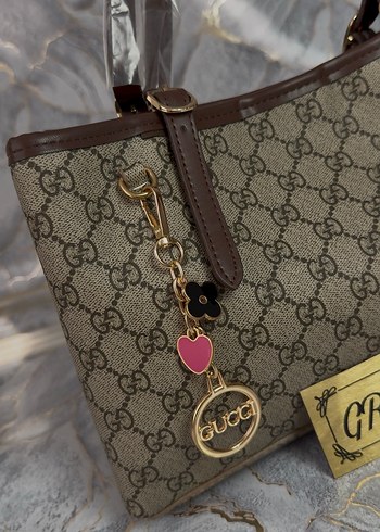 Gucci Kahverengi Baskılı Deri Kadın Çanta - Görsel 2