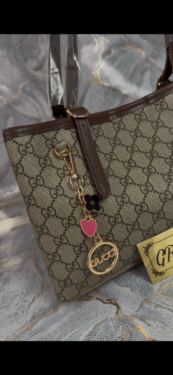 Gucci Kahverengi Baskılı Deri Kadın Çanta - Görsel 2