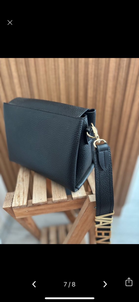 Valentino Siyah Deri Kadın Omuz Çantası - Görsel 5