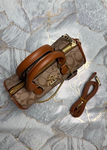 Coach zincir Detaylı Bej Kadın Deri Çanta - Görsel 3