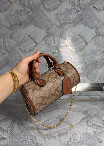 Coach zincir Detaylı Bej Kadın Deri Çanta - Görsel 2