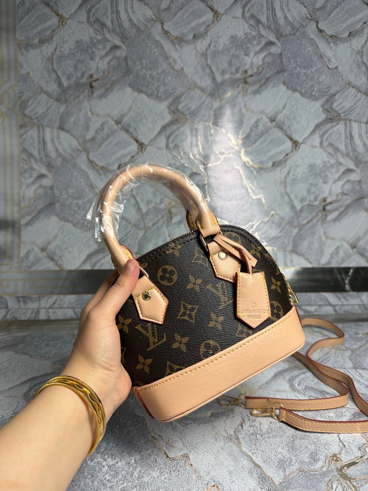 Kahverengi Baskılı Deri Kadın Çanta - Görsel 3