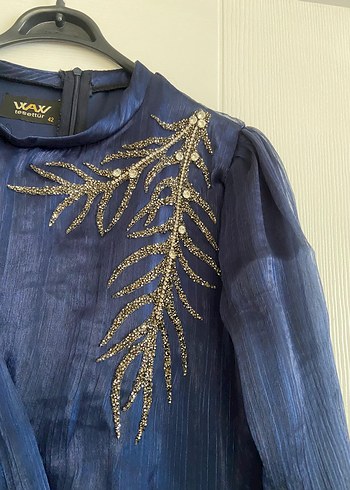 Lacivert Tesettür Elbise - Görsel 2