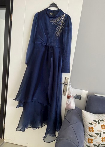 Lacivert Tesettür Elbise - Görsel 5