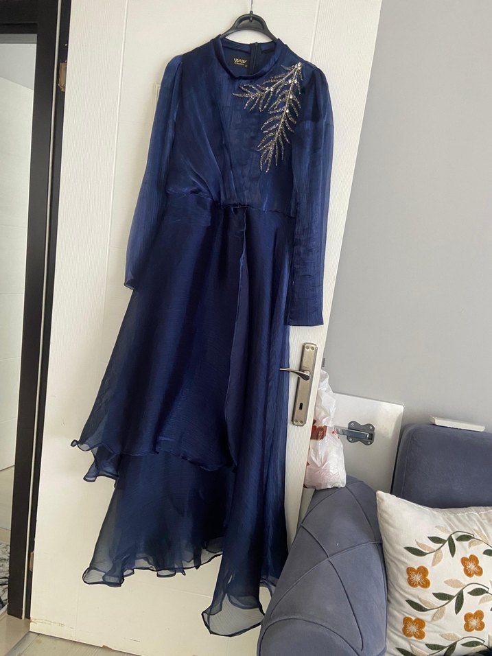 Lacivert Tesettür Elbise - Görsel 5