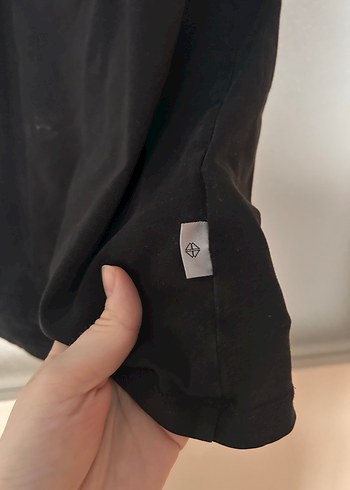 Deri Detaylı Siyah Erkek Tişört - Görsel 4