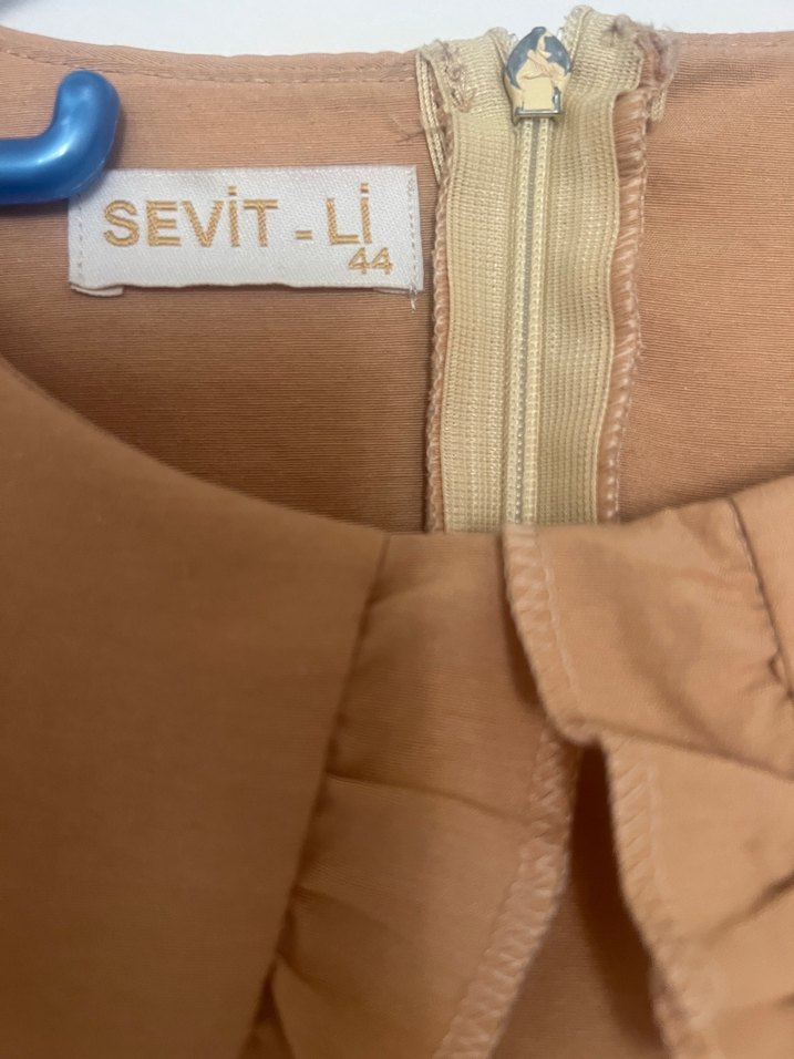 Bej Fırfırlı Hamile elbisesi - Görsel 4